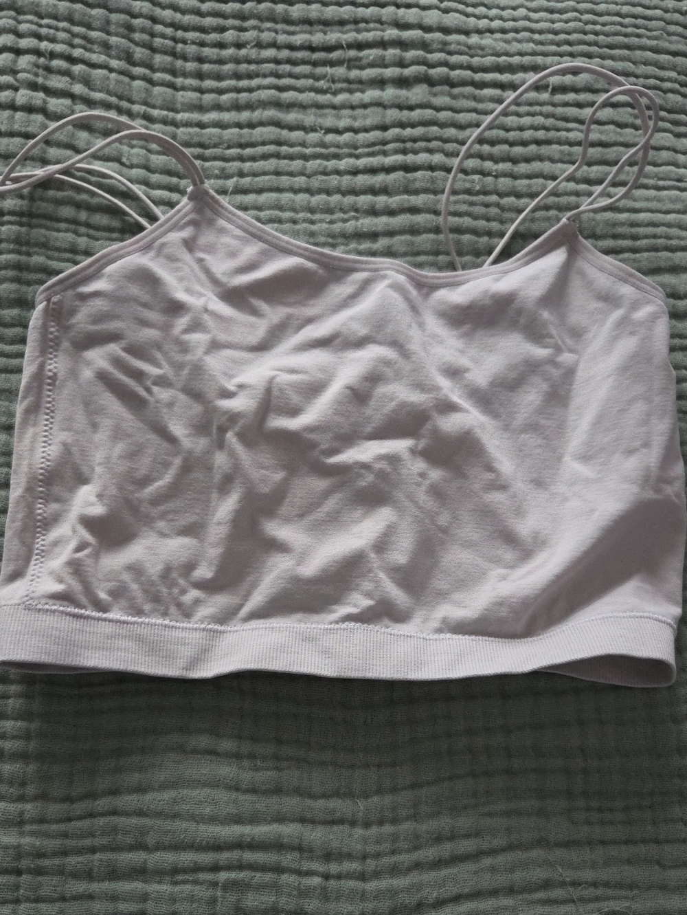 Ambiance White Double-Spaghetti Strap Crop Top